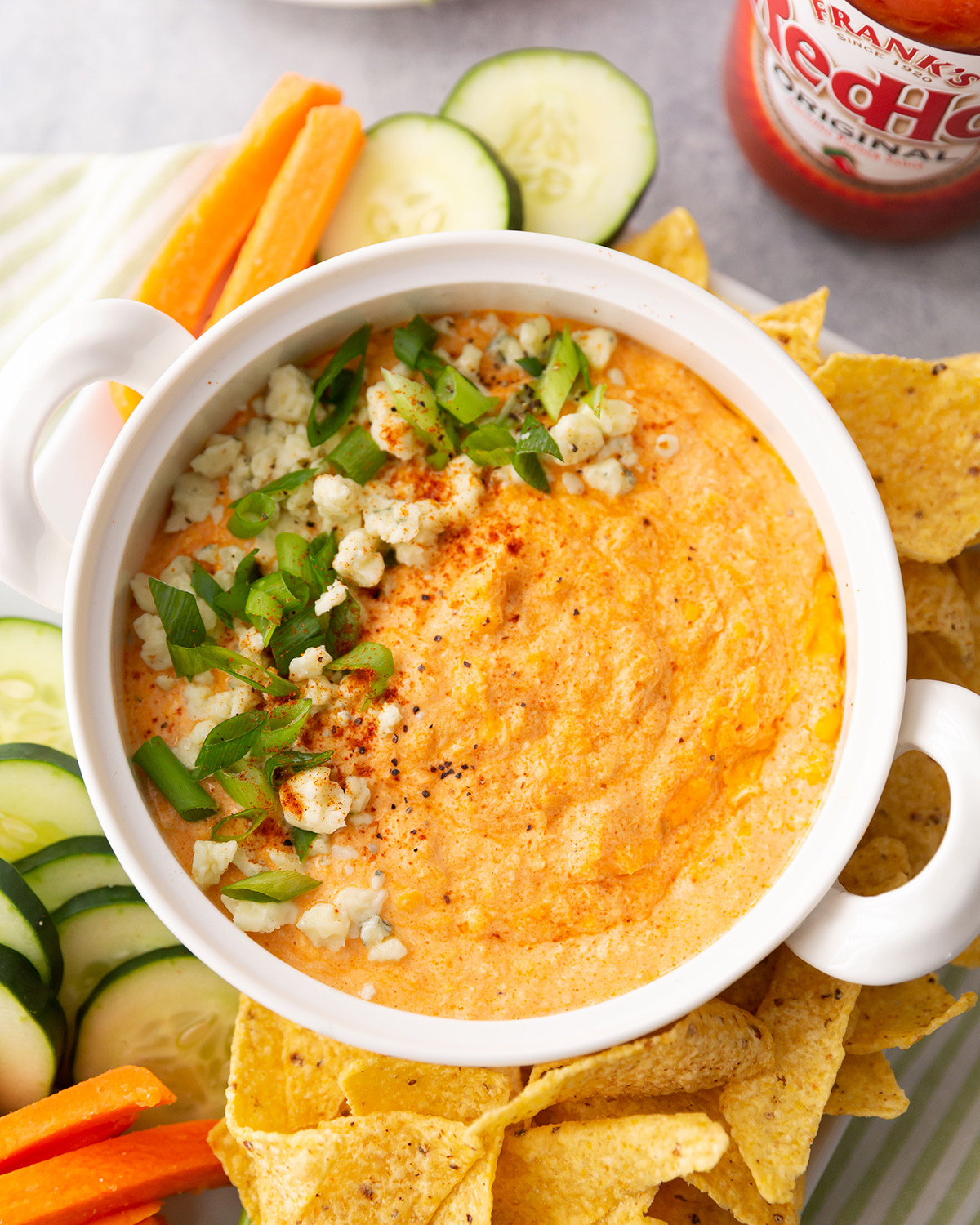 Easy Healthy Buffalo Chicken Dip 