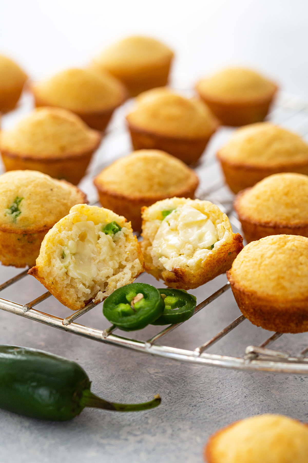 bite sized jalapeño cornbread muffins