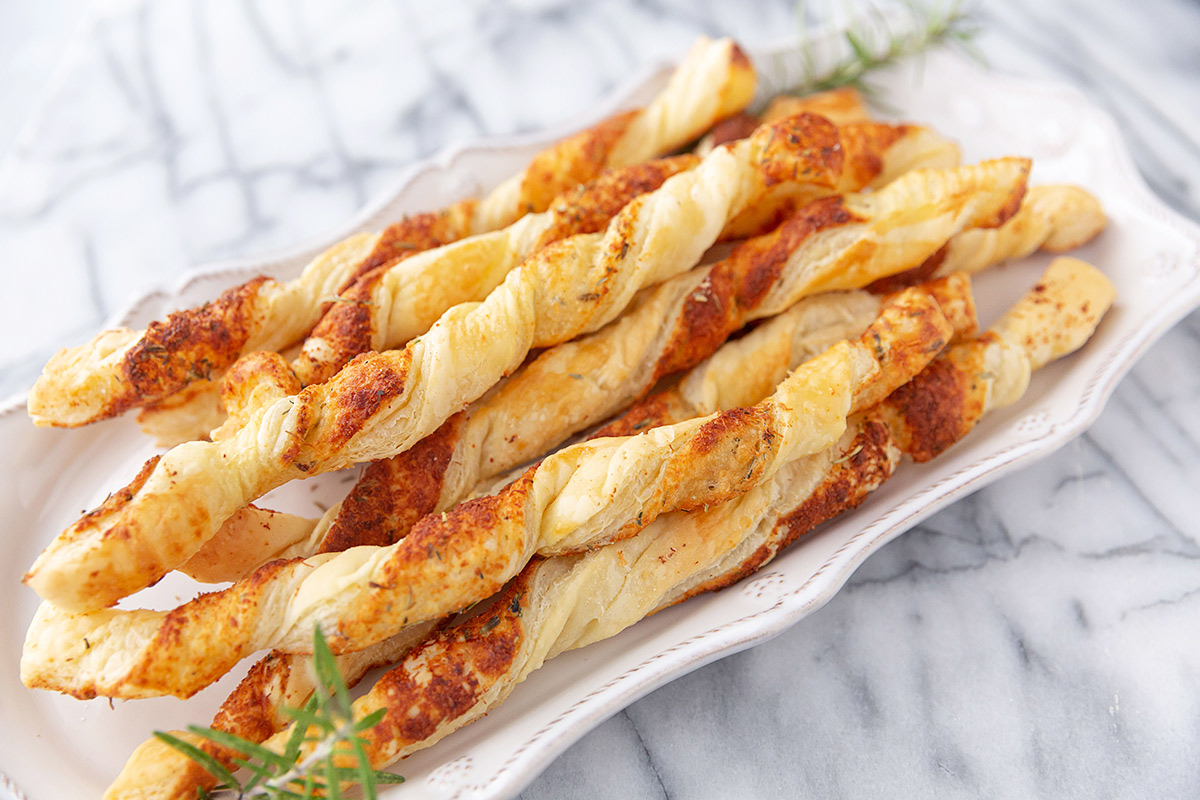 Parmesan Puff Pastry Breadsticks Recipe - Appetizer Addiction