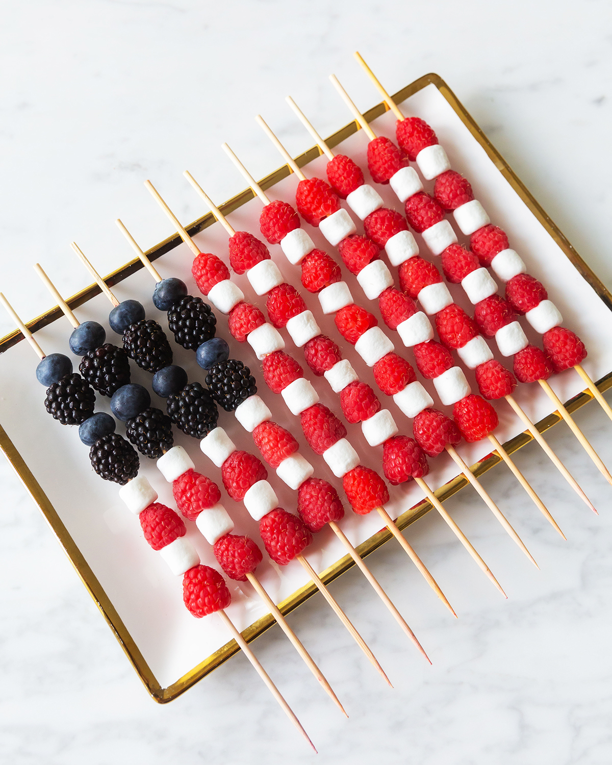 American Flag Fruit Skewers