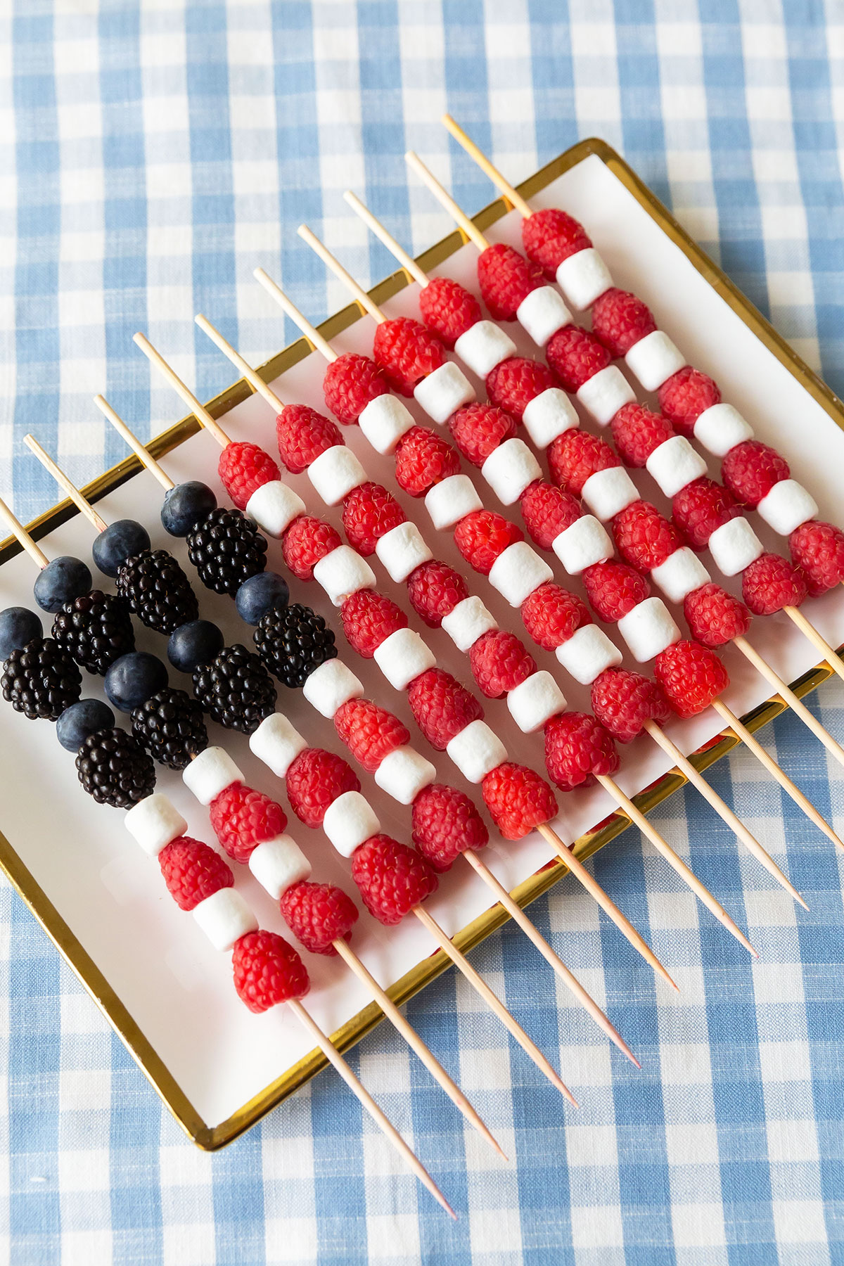 American Flag Fruit Skewers