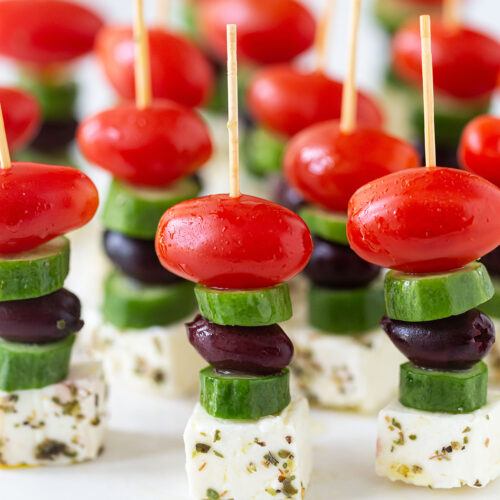 Greek Salad Skewers - Olive Tomato