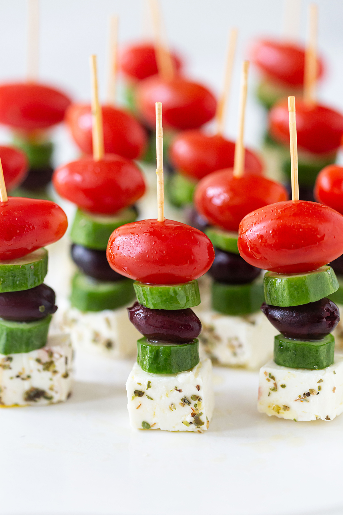 Greek Salad Skewers on a Stick