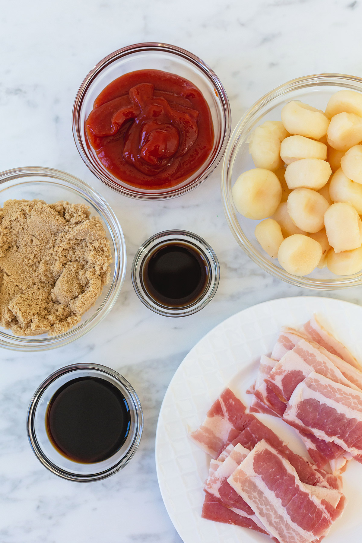 Ingredients for Bacon Wrapped Water Chestnuts