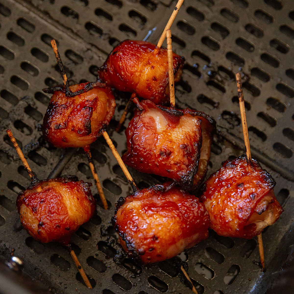 Air Fryer Bacon Wrapped Water Chestnuts