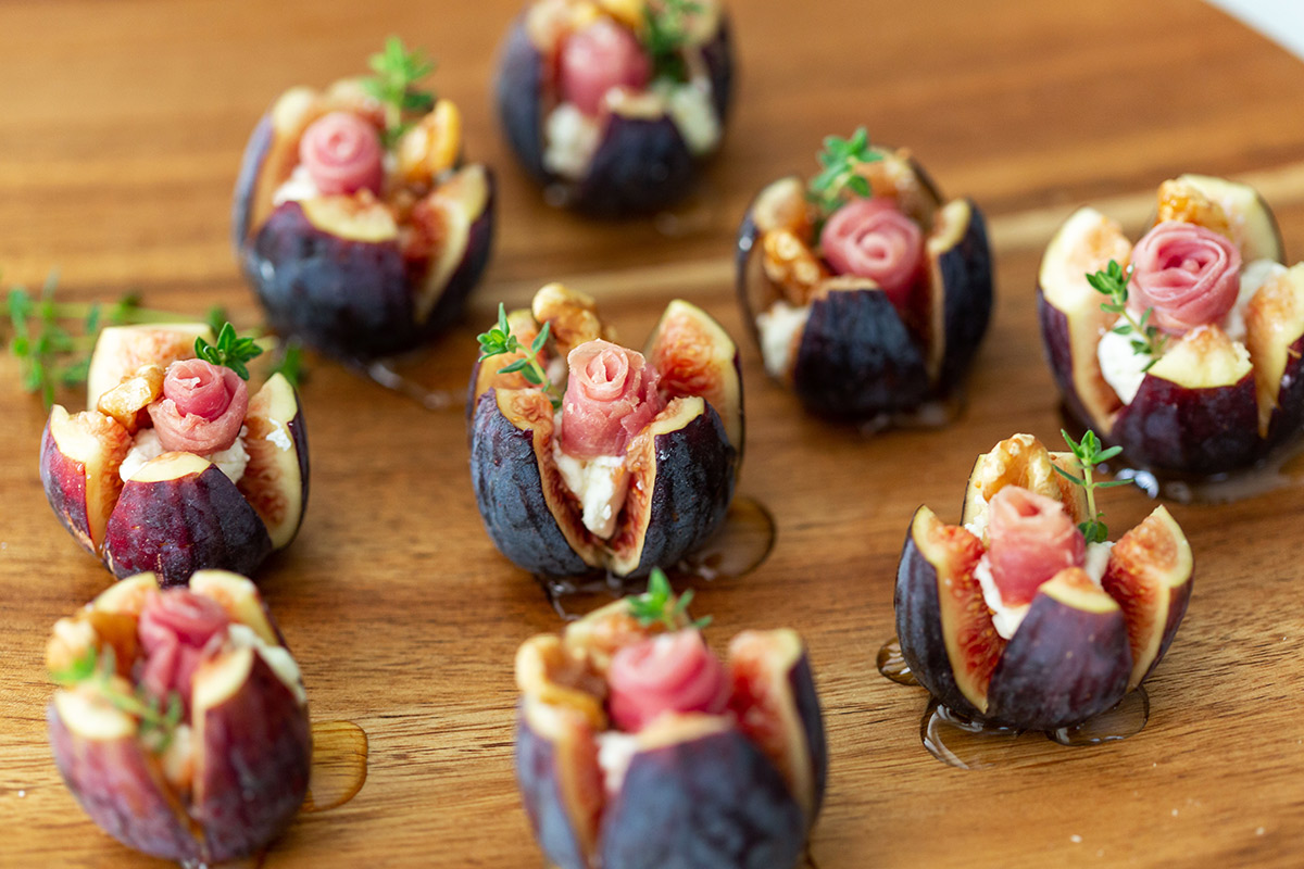 Goat Cheese Stuffed Figs with Prosciutto