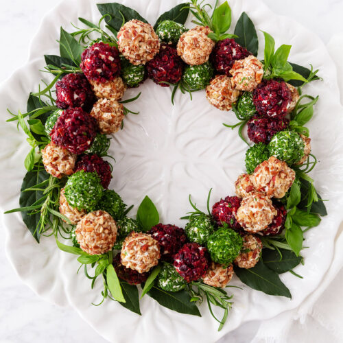 Christmas Cheese Ball Wreath