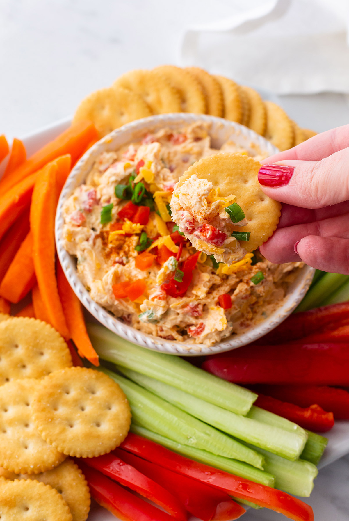 Pimento Cheese Dip with Crackers