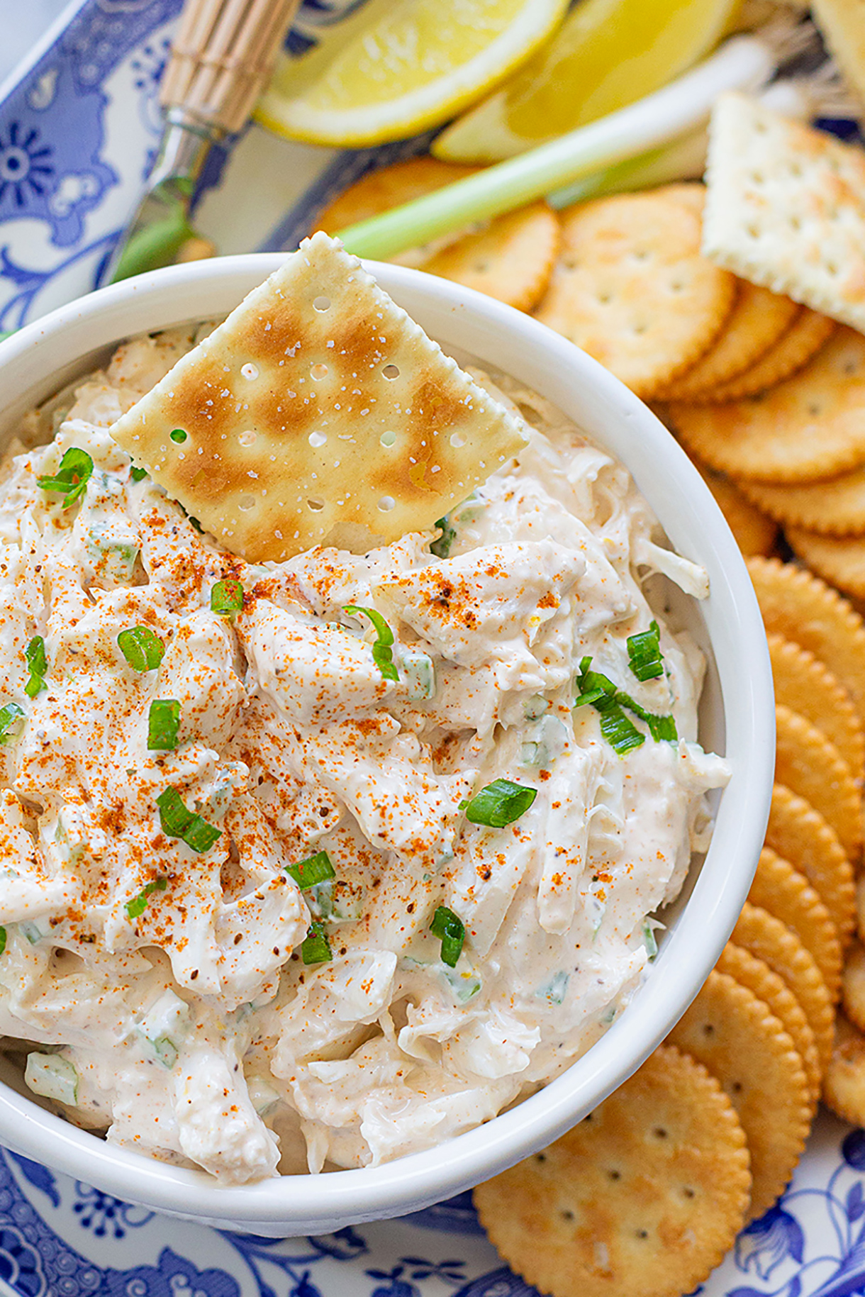 cold crab dip with chives
