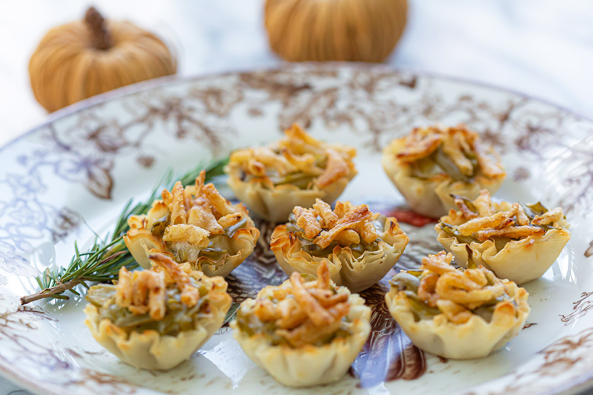 Mini Green Bean Casserole Bites