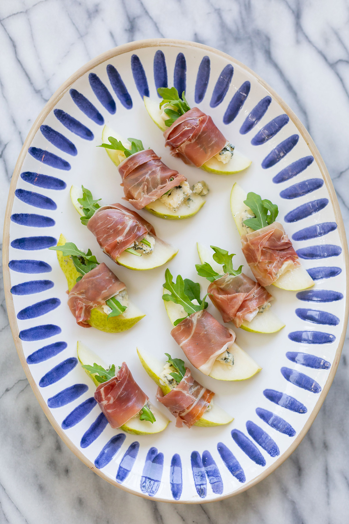 Pear Appetizer with Prosciutto & Blue Cheese - Best Appetizers