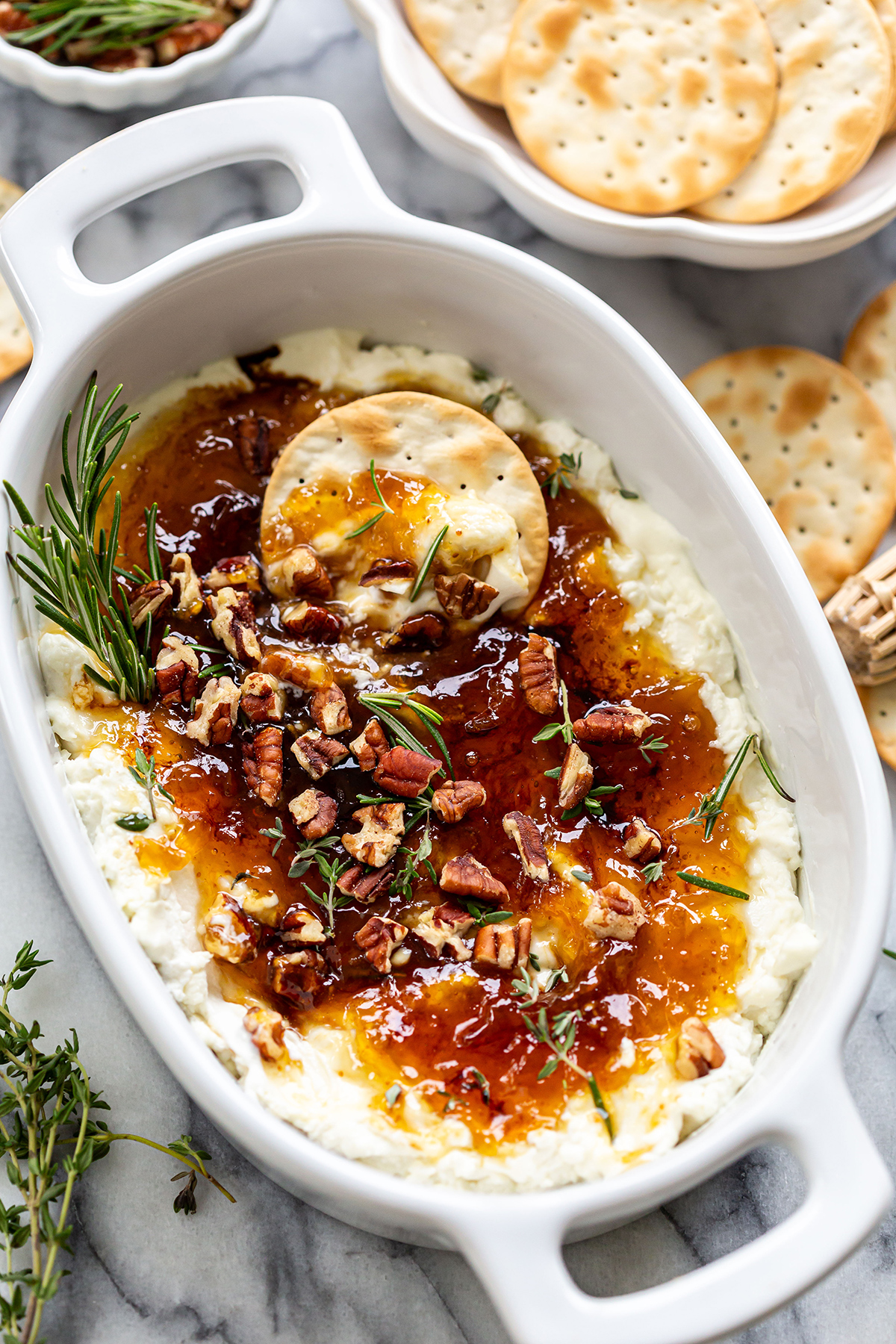 Goat Cheese Appetizer Spread with Fig Jam and Pecans