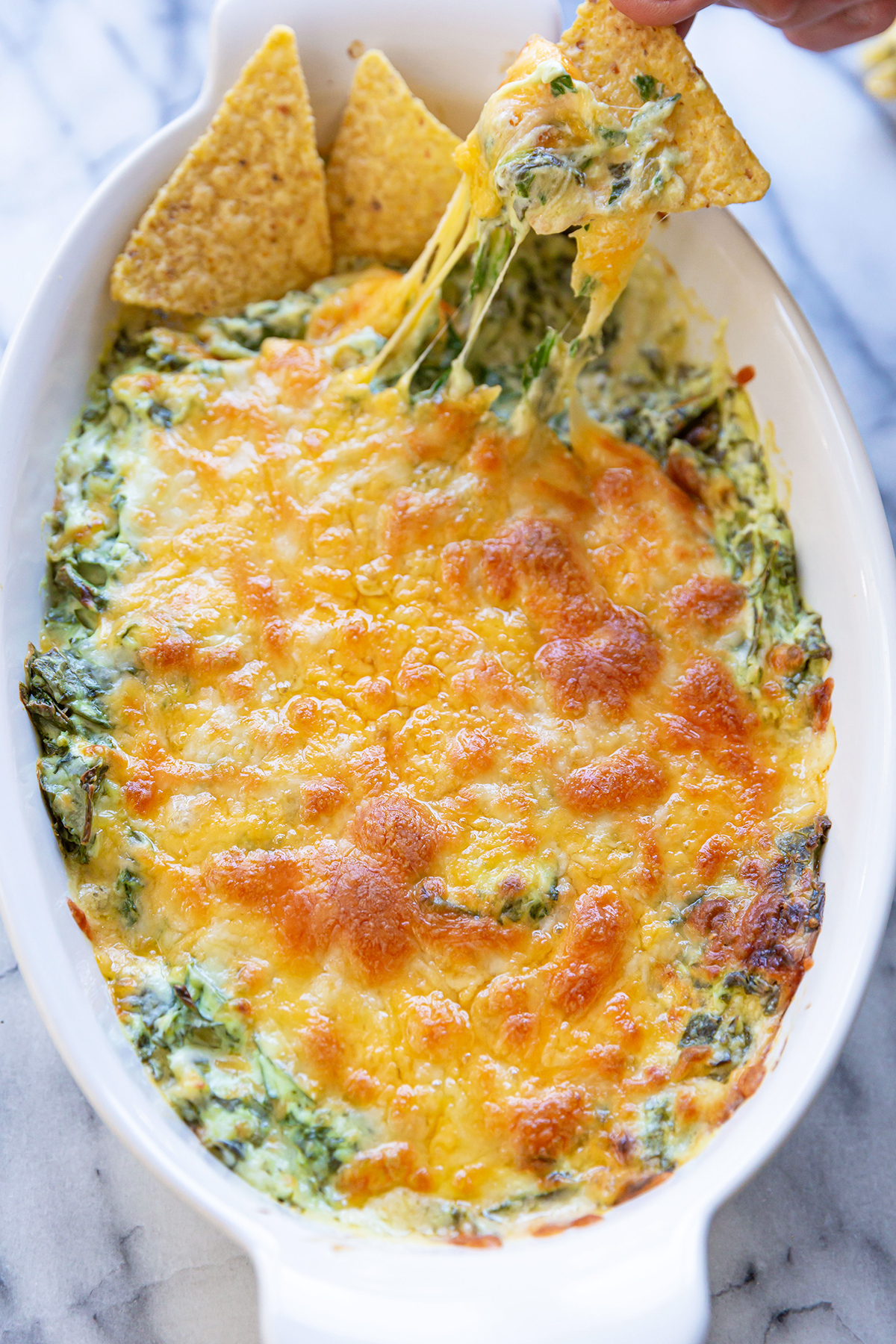 baked spinach dip made with 4 ingredients