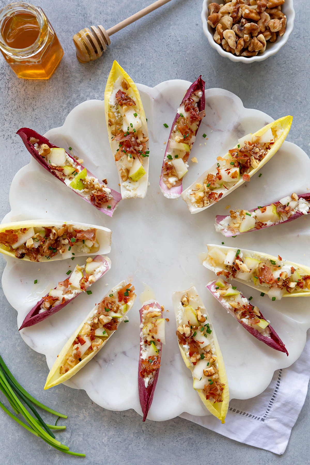 Stuffed Endive with Goat Cheese and Walnuts