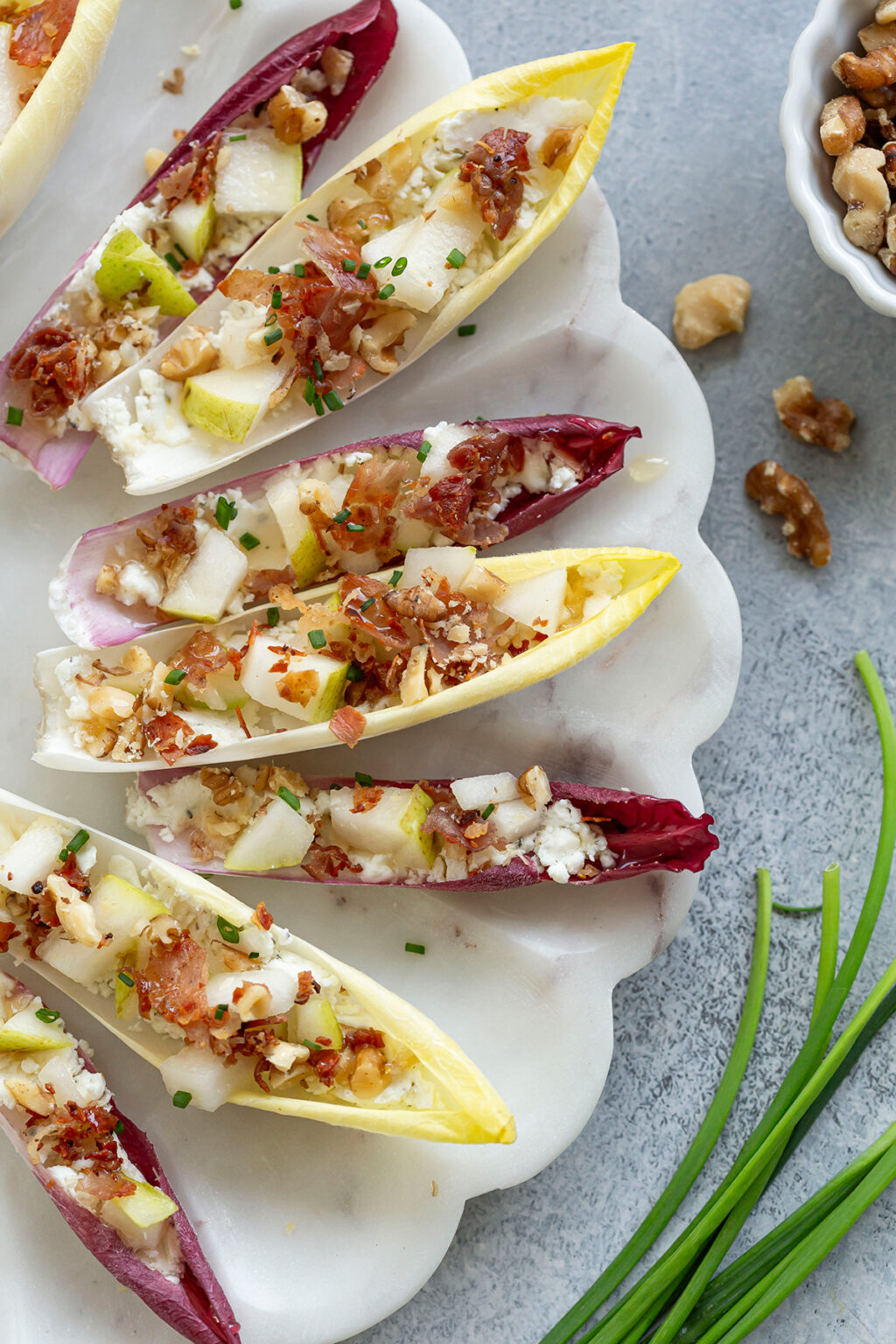 Stuffed Endive with Goat Cheese and Walnuts - Best Appetizers