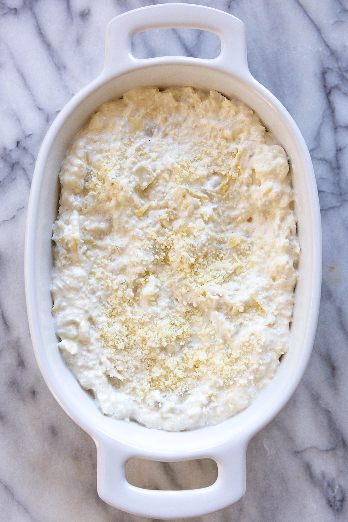 making artichoke dip with 3 ingredients